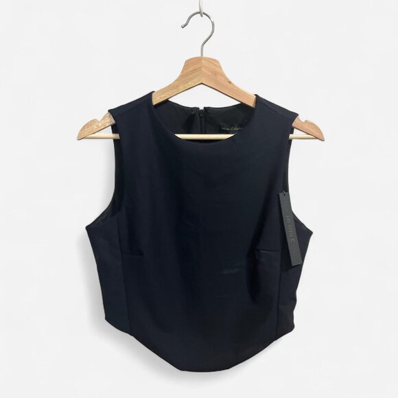 Black House of Harlow sleeveless blouse with zipper detail #gothic -chic size 8 - Picture 1 of 3